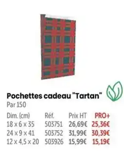 Retif Pochettes cadeau Tartan offre