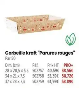 Retif Corbeille kraft Parures rouges offre
