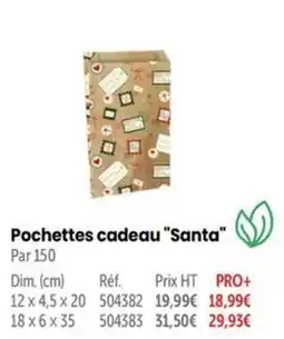 Retif Pochettes cadeau Santa offre
