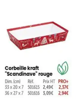 Retif Corbeille kraft Scandinave rouge offre