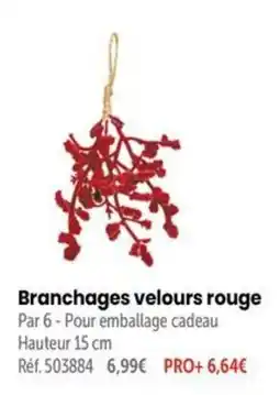 Retif Branchages velours rouge offre