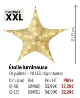 Retif Étoile lumineuse offre