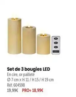 Retif Set de 3 bougies LED offre