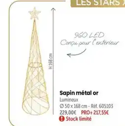 Retif LES STARS Sapin métal or offre