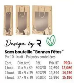 Retif Design by R Sacs bouteille Bonnes Fêtes offre