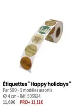 Retif Happy holidays Étiquettes offre