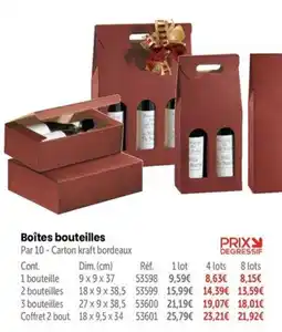 Retif Boîtes bouteilles offre