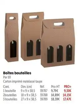 Retif Boîtes bouteilles offre