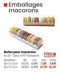 Retif Emballages macarons offre