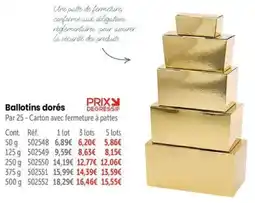 Retif Ballotins dorés offre