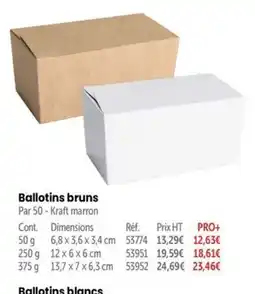 Retif Ballotins bruns offre