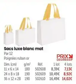 Retif Sacs luxe blanc mat offre
