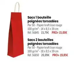 Retif Sacs 1 bouteille poignées torsadées offre