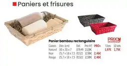 Retif Panier bambou rectangulaire offre