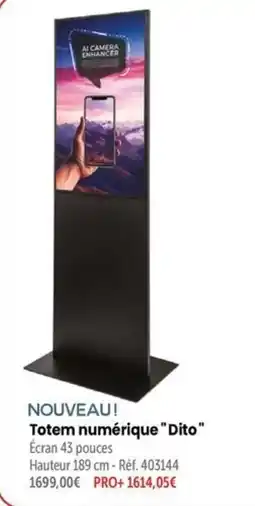 Retif Dito Totem numérique offre