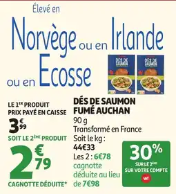 Auchan Supermarché DÉS DE SAUMON FUMÉ AUCHAN offre