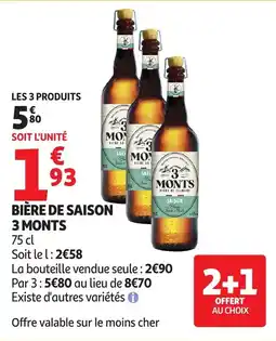 Auchan Supermarché 3 MONTS BIÈRE DE SAISON offre