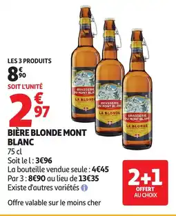 Auchan Supermarché BRASSERIE DU MONT BLANC BIÈRE BLONDE MONT BLANC offre