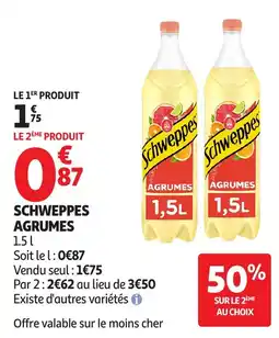 Auchan Supermarché Schweppes Agrumes offre