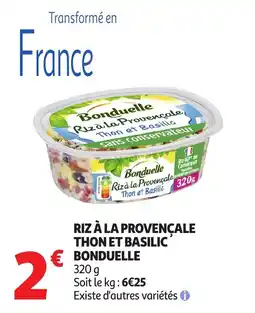 Auchan Supermarché Bonduelle Riz à la Provençale Thon et Basilic offre