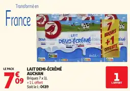 Auchan Supermarché Auchan LAIT DEMI-ÉCRÉMÉ offre