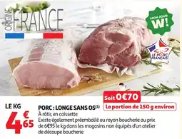 Auchan Supermarché Porc: longe sans os offre