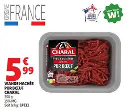 Auchan Supermarché CHARAL VIAND HACHÉE PUR BŒUF offre