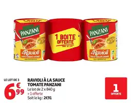 Auchan Supermarché PANZANI RAVIOLI À LA SAUCE TOMATE offre