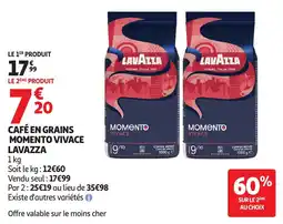 Auchan Supermarché Lavazza café en grains momento vivace offre