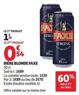 Auchan Supermarché FAXE BIÈRE BLONDE offre