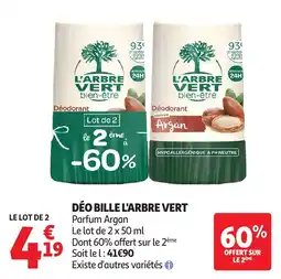 Auchan Supermarché L'ARBRE VERT Déodorant offre