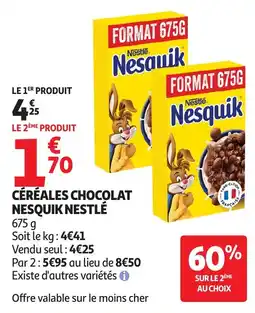 Auchan Supermarché Nesquik Céréales Chocolat offre