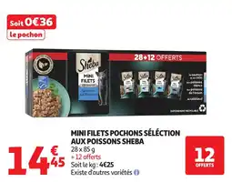 Auchan Supermarché Sheba Mini Filets Pochons Séléction aux Poissons offre