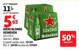 Auchan Supermarché Heineken Bière blonde offre