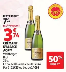 Auchan Supermarché Wolfberger CRÉMANT D'ALSACE AOP offre