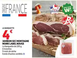 Auchan Supermarché Jambon Sec Montagne Noire Label Rouge offre