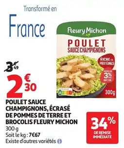 Auchan Supermarché Fleury Michon POULET SAUCE CHAMPIGNONS offre