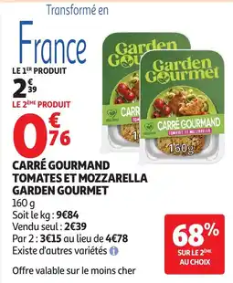 Auchan Supermarché Garden Gourmet Carré Gourmand Tomates et Mozzarella offre