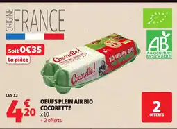 Auchan Supermarché Cocorette Oeufs plein air bio offre