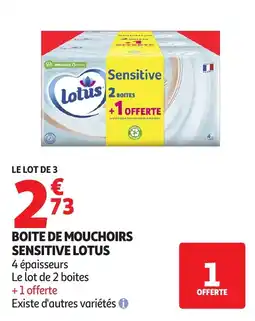 Auchan Supermarché Lotus BOITE DE MOUCHOIRS SENSITIVE offre