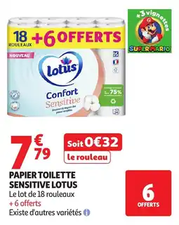 Auchan Supermarché Lotus Papier toilette Sensitive offre