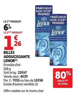 Auchan Supermarché Lenor Billes adoucissante offre
