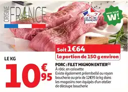 Auchan Supermarché Le Porc Français Filet Mignon Entier offre
