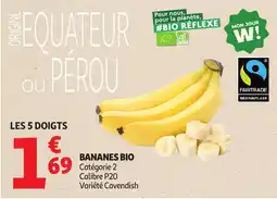 Auchan Supermarché LES 5 DOIGTS BANANES BIO offre