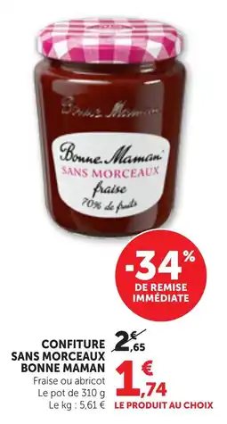 Bi1 Bonne Maman CONFITURE SANS MORCEAUX offre