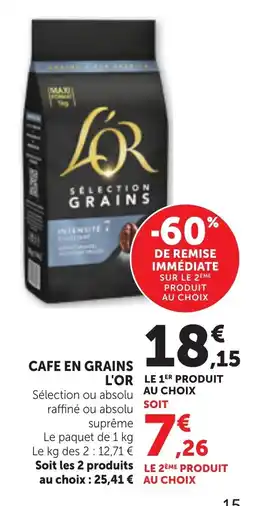 Bi1 L'OR CAFE EN GRAINS offre