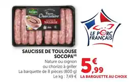 Bi1 SOCOPA SAUCISSE DE TOULOUSE offre
