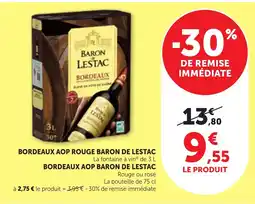 Bi1 BARON DE LESTAC BORDEAUX AOP ROUGE offre