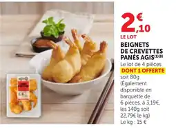 Bi1 BEIGNETS DE CREVETTES PANÉS AGIS offre
