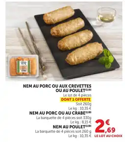 Bi1 Nem au porc ou aux crevettes pu au poulet offre